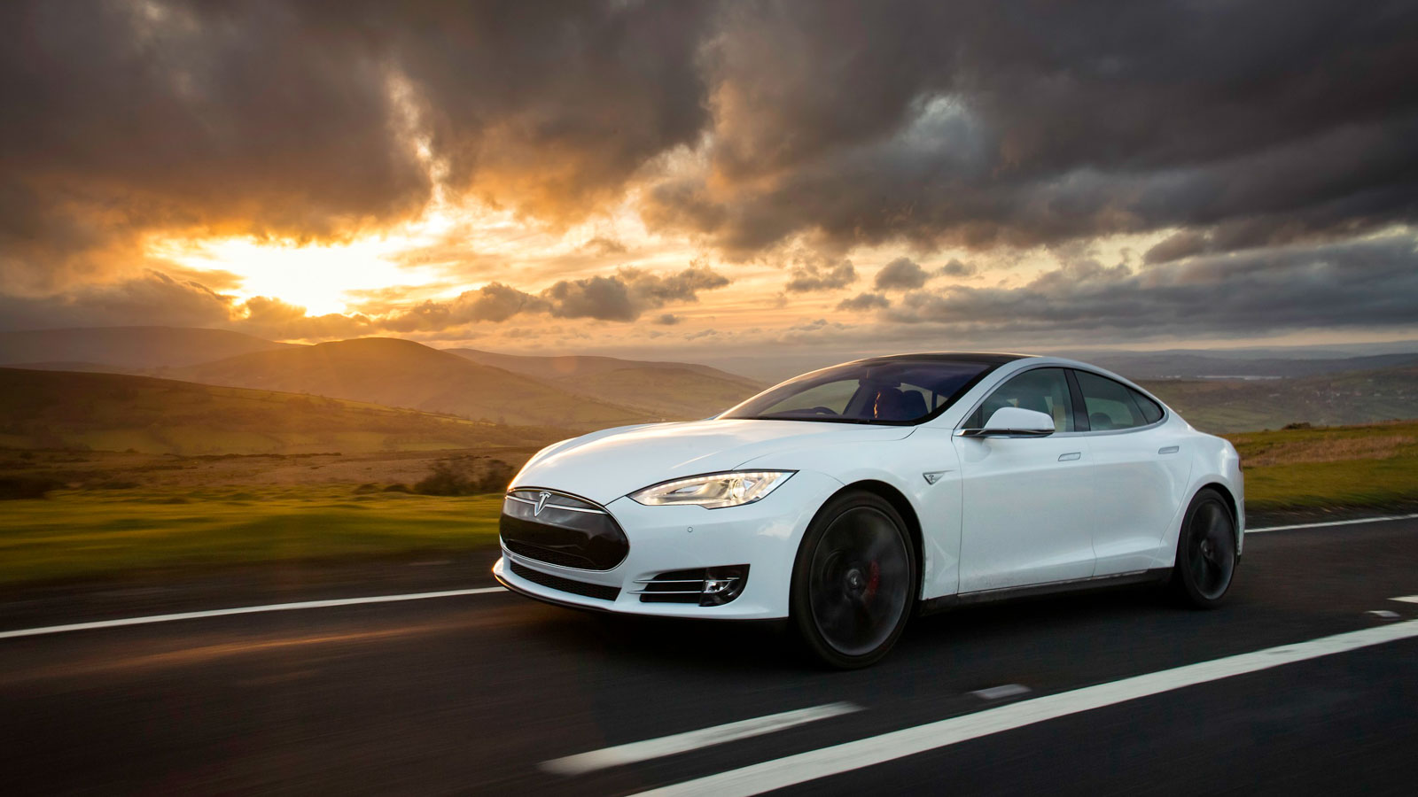 white tesla model s